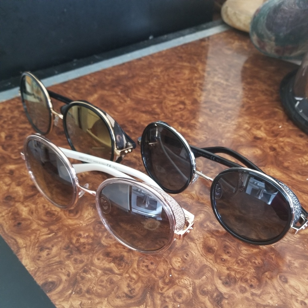 Jimmy Choo - Andie Crystal Round Sunglasses - Picture 3 of 7
